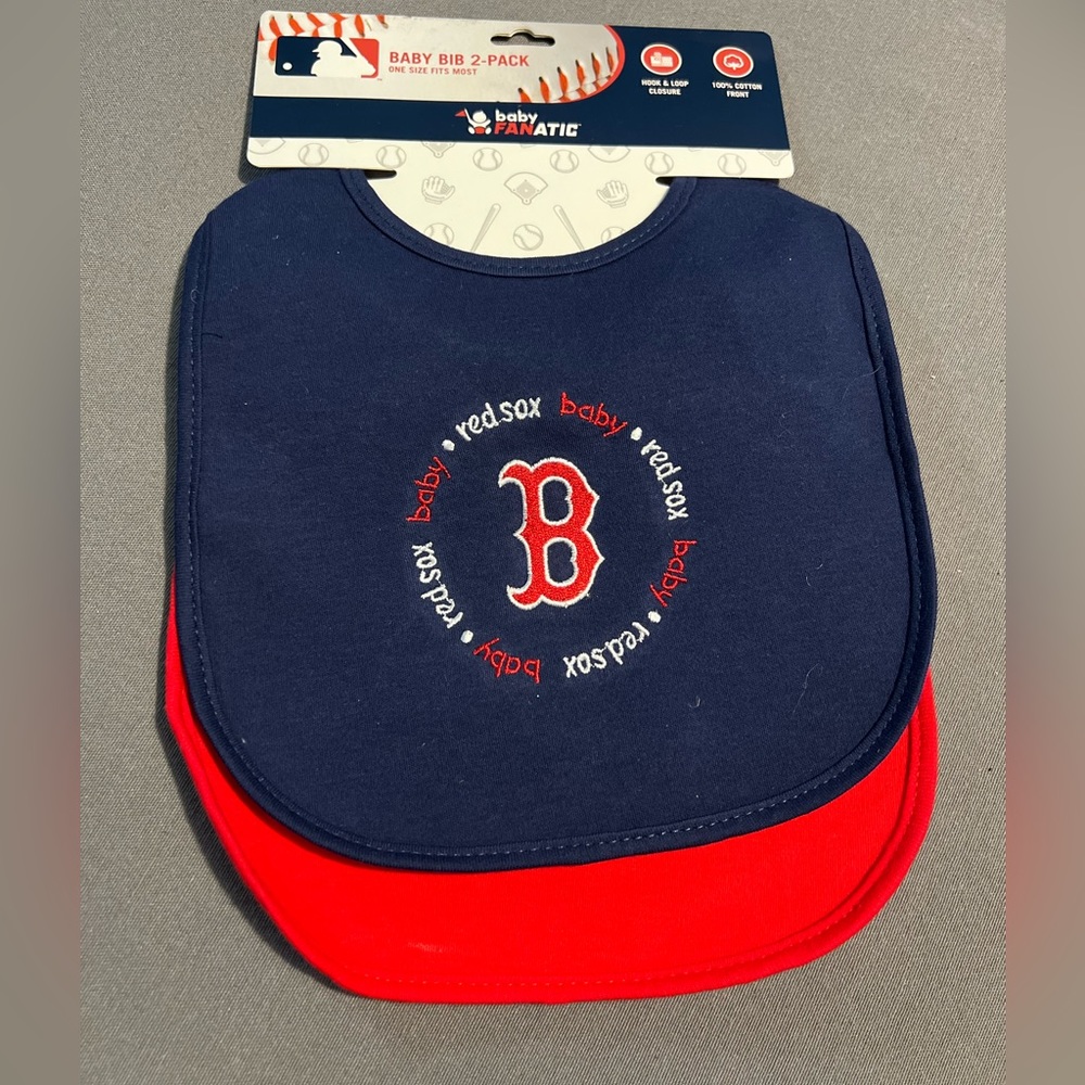 Baby Fanatic Officially Licensed Unisex Baby Bibs 2 Pack — MLB Boston Red Sox